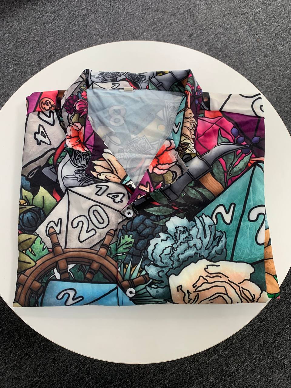 Floral Tabletop Dice Hawaiian Shirt With All Over Print For Coastal Trips Outdoor Events And Relaxed Summer Wear