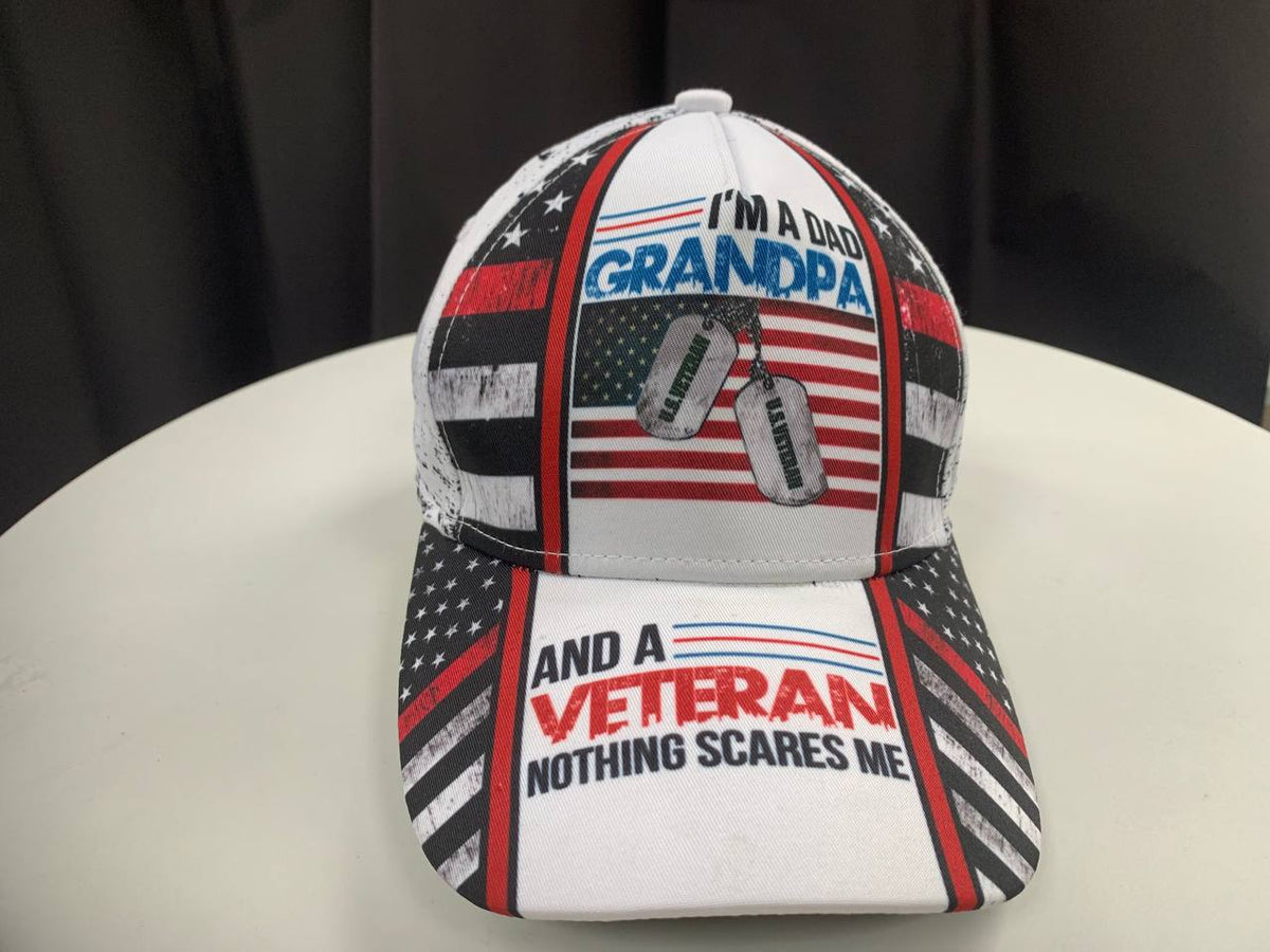Dad Grandpa Veteran Nothing Scares Me Classic Cap For Relaxed Daily Style Vacations And Festival Wear