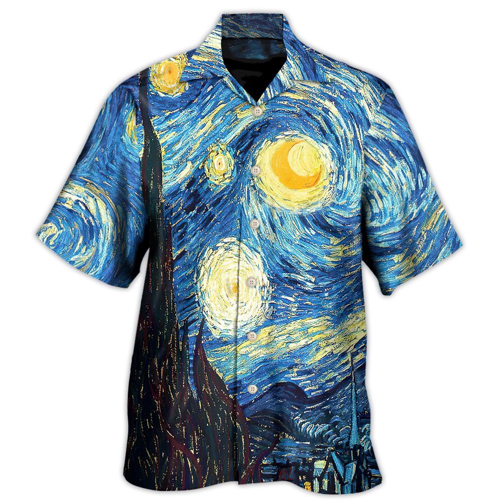 Creative Dreamy Starry Sky Hawaiian Shirt Artwork View For Beach Days