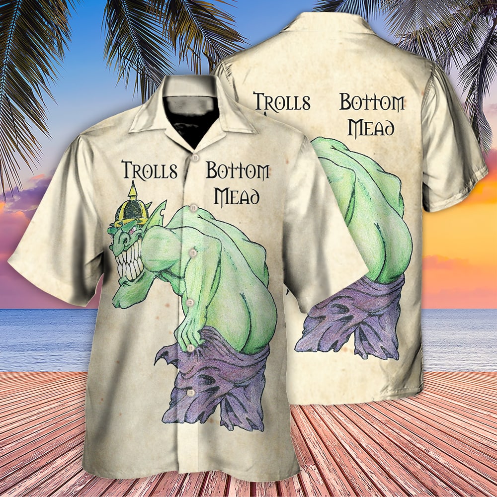 Trolls Bottom Mead Hawaiian Shirt Pattern Detail For Vacation Travel And Daily Wear
