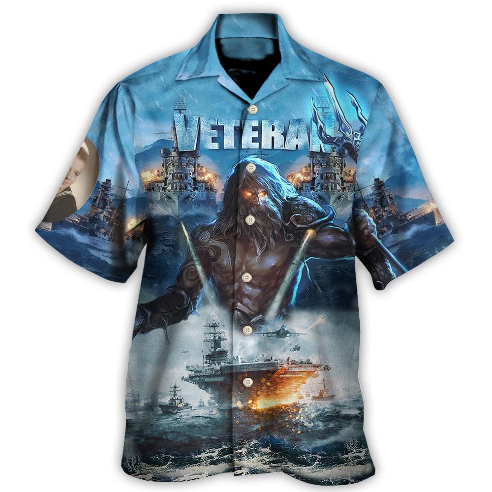 Patriotic Proud Veteran Honor Tribute Hawaiian Shirt Artwork Detail For Tropical Trips And Casual Outings