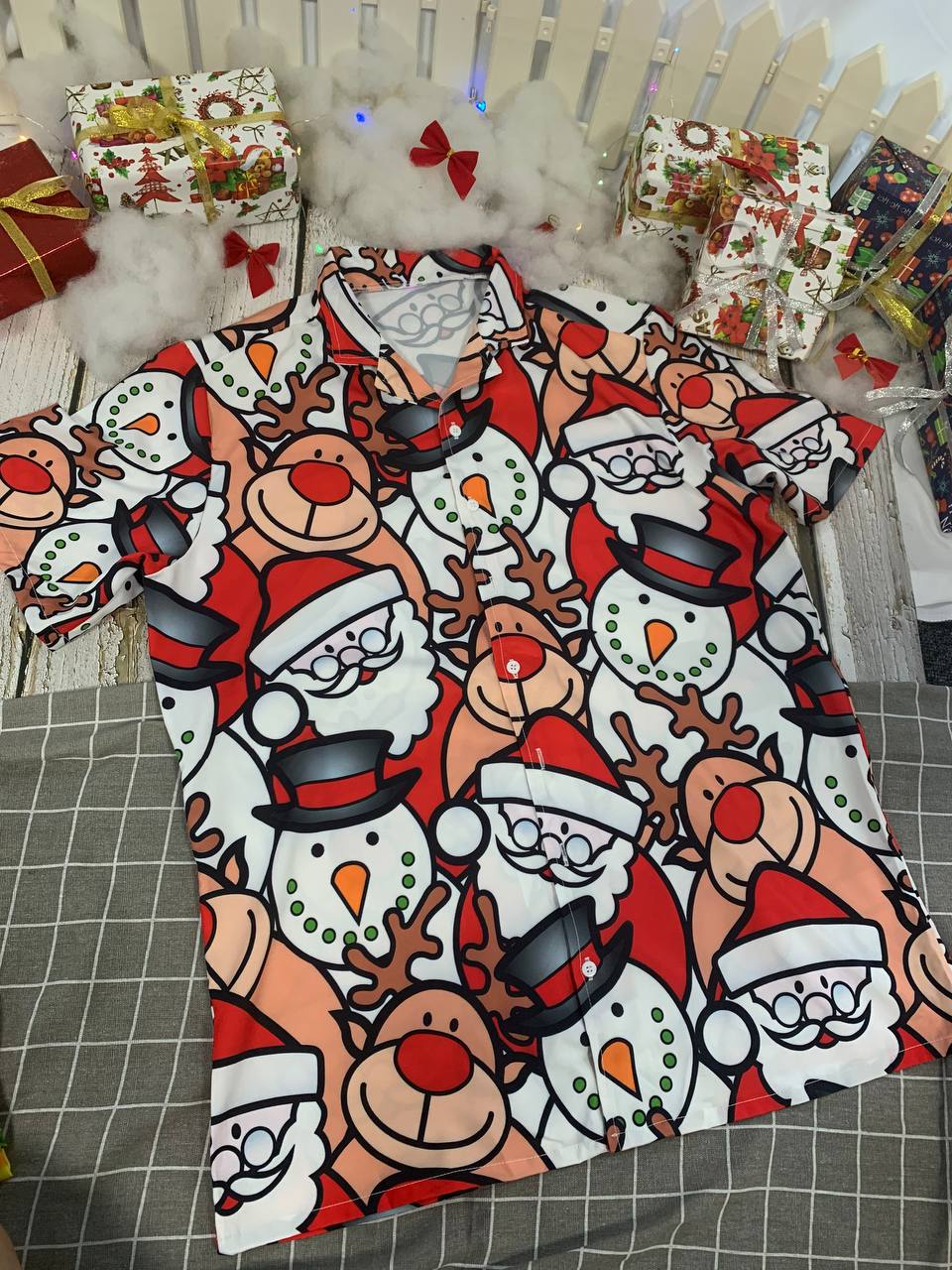Funny Christmas Cutie Santa Reindeer Hawaiian Shirt For Beach Parties And Weekend Getaways