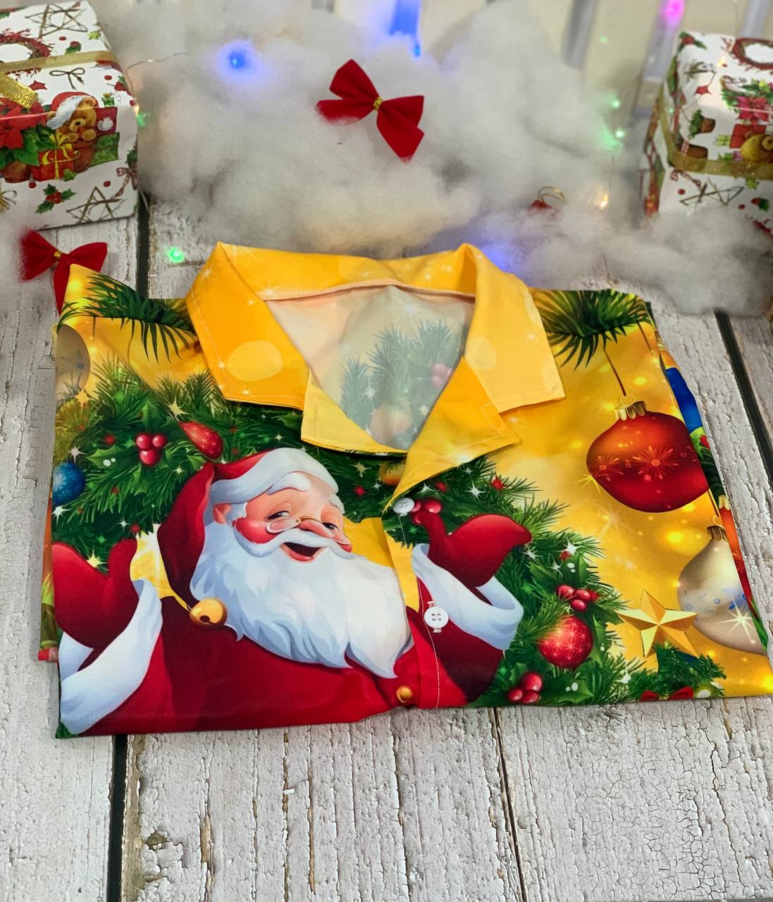Yellow Christmas Tree Stunning Night Hawaiian Shirt Artwork View For Coastal Escapes And Resort Style