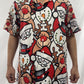 Funny Christmas Cutie Santa Reindeer Hawaiian Shirt Artwork Detail For Resort Trips And Outdoor Activities