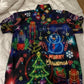 Neon Christmas Bright Lighting Hawaiian Shirt Pattern View For Relaxed Warm Weather Outfits