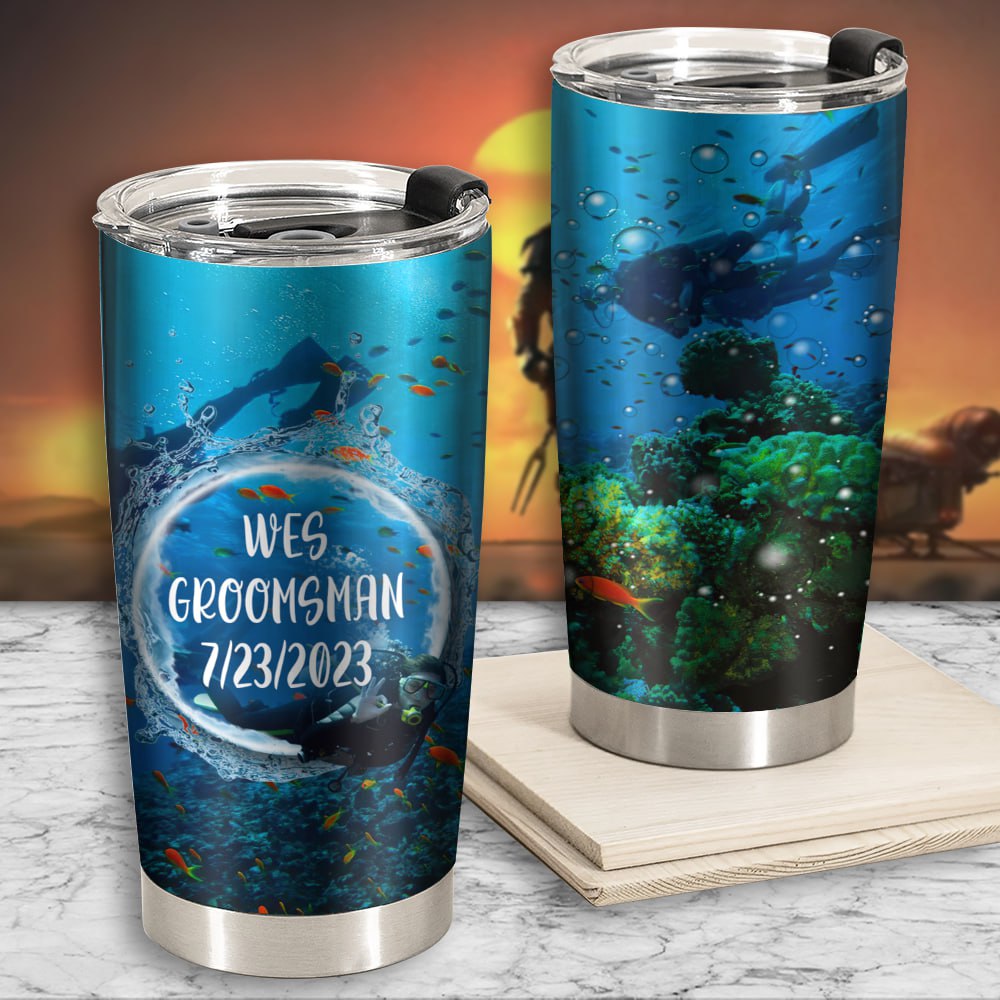 Diving Adventure For Matthew Personalized 20 Oz Insulated Stainless Steel Tumbler