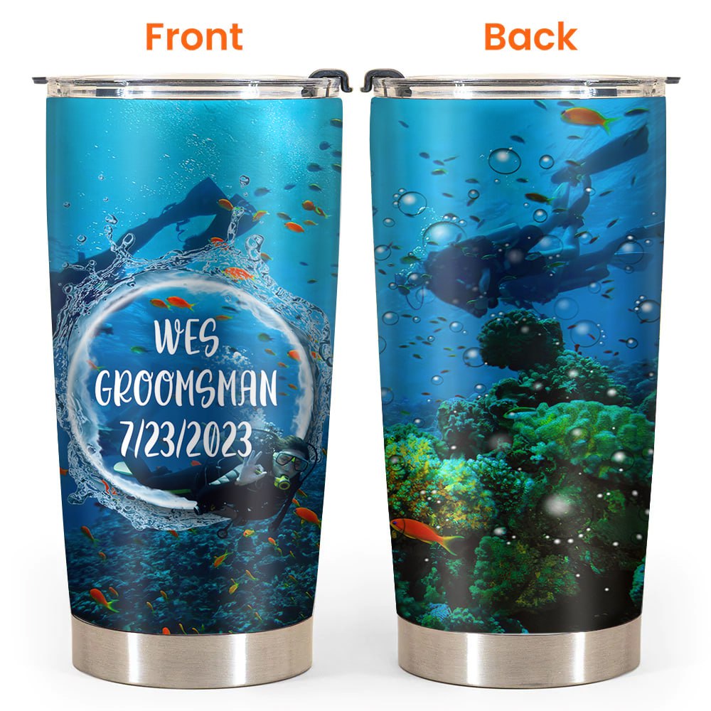 Diving Adventure For Matthew Personalized 20 Oz Insulated Stainless Steel Tumbler