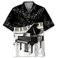 Piano Black And White Hawaiian Shirt For Beachside Event And Outdoor Comfort