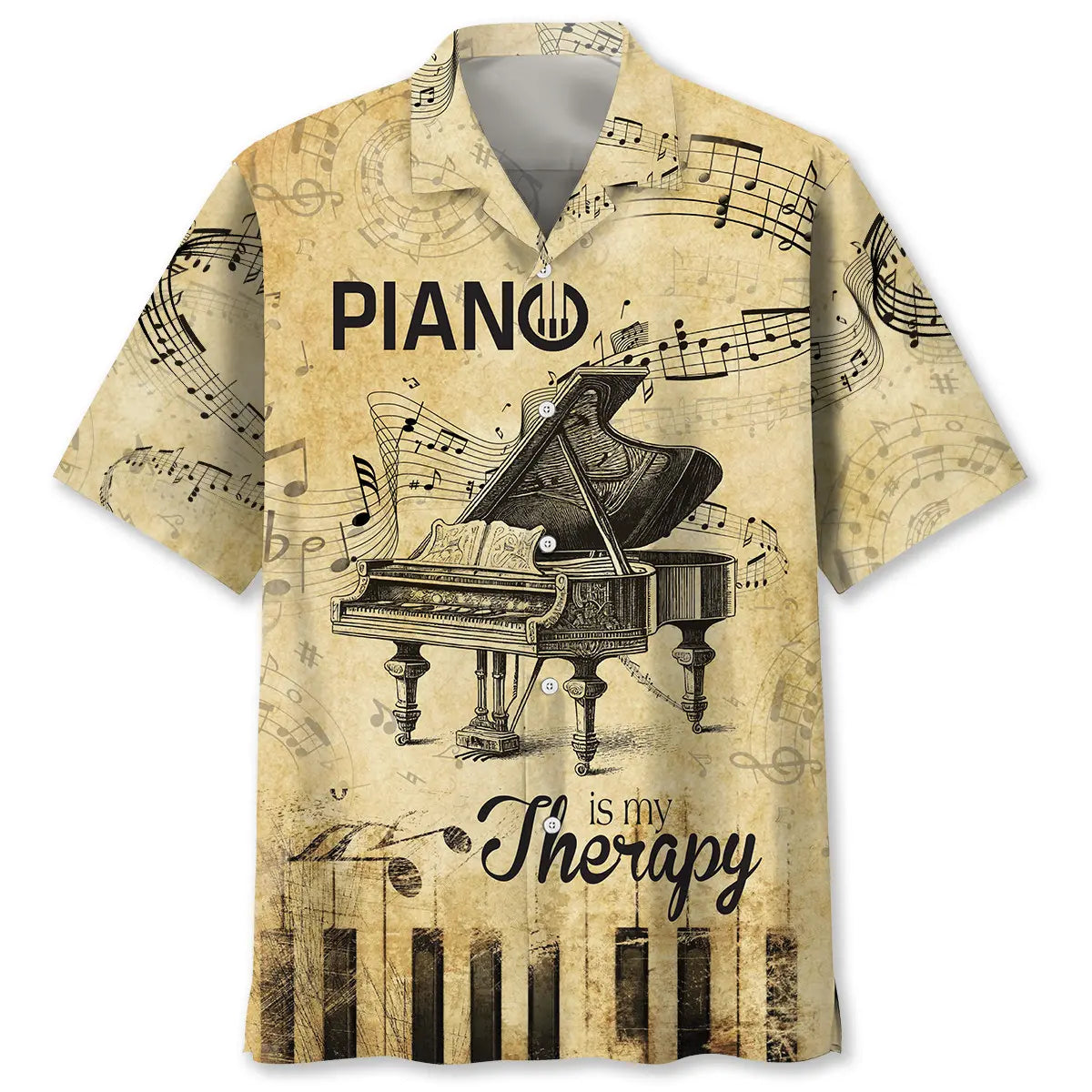 Piano Therapy Hawaiian Shirt For Beach Days, Summer Outings, And Thoughtful Gift Giving