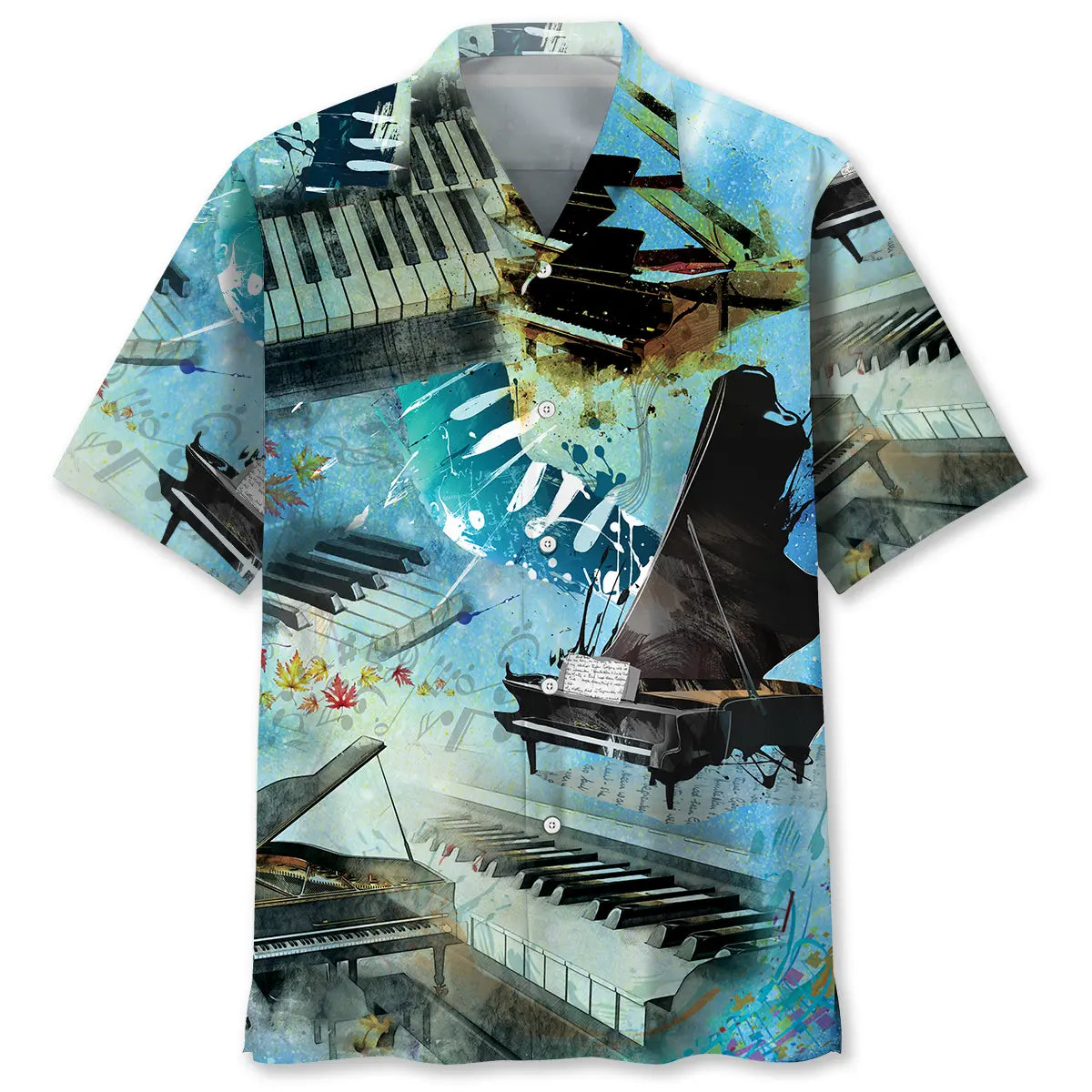 Vintage Piano Hawaiian Shirt For Tropical Holidays, Outdoor Gatherings, And Everyday Comfort