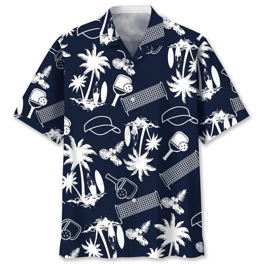 Pickleball Black Hawaiian Shirt For Beach Days, Summer Outings, And Thoughtful Gift Giving