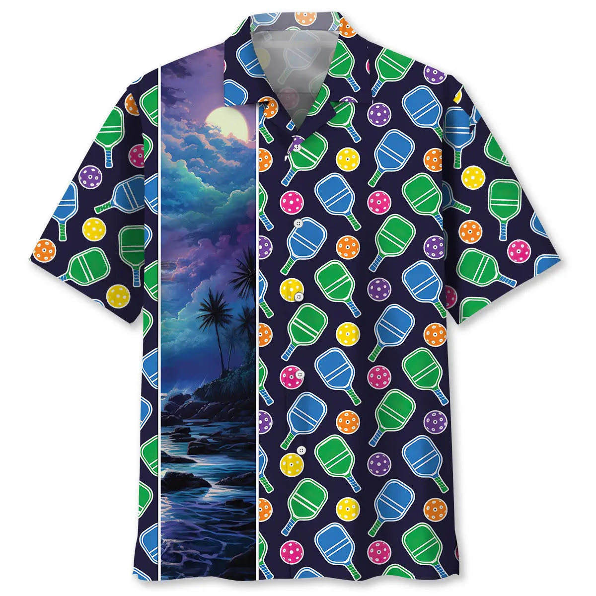 Colorful Pickleball Hawaiian Shirt For Tropical Holidays, Outdoor Gatherings, And Everyday Comfort