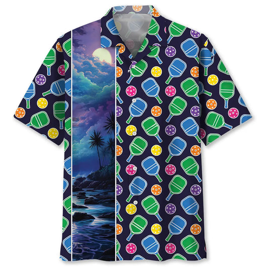 Colorful Pickleball Hawaiian Shirt For Tropical Holidays, Outdoor Gatherings, And Everyday Comfort