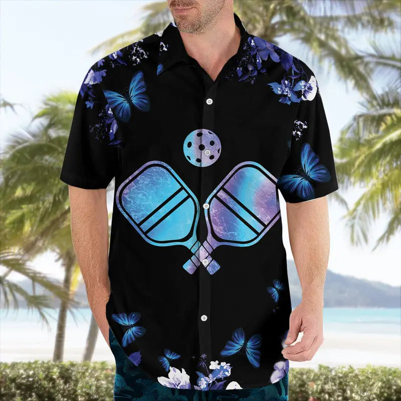 Floral Pickleball Nature Hawaiian Shirt For Beach Days, Summer Outings, And Thoughtful Gift Giving