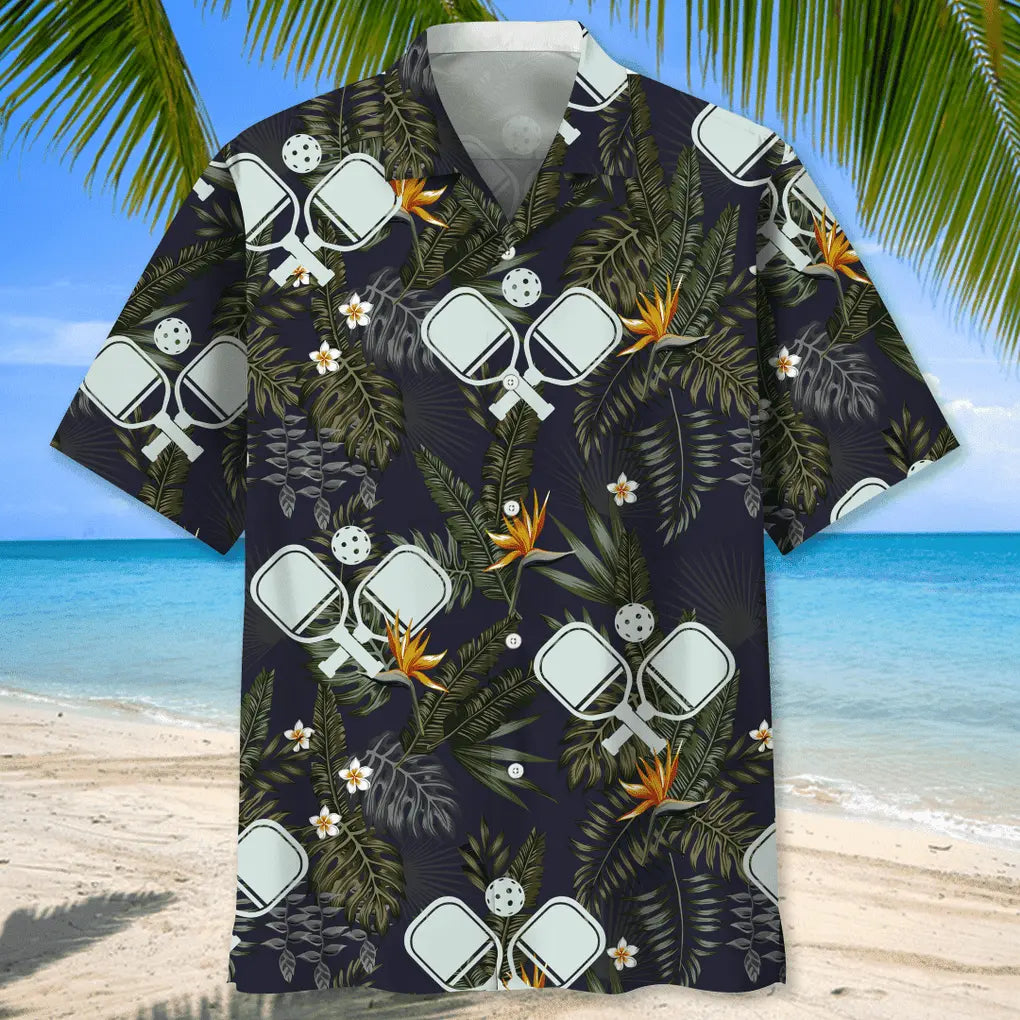 Pickleball Nature Hawaiian Shirt For Summer Vacation, Beach Travel, And Casual Wear