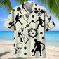 Pickleball Icon Black White Hawaiian Shirt For Island Vacations, Resort Wear, And Relaxed Seasonal Style