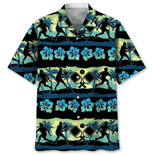 Pickleball Nature Beach Hawaiian Shirt For Tropical Holidays, Resort Trips, And Relaxed Coastal Style