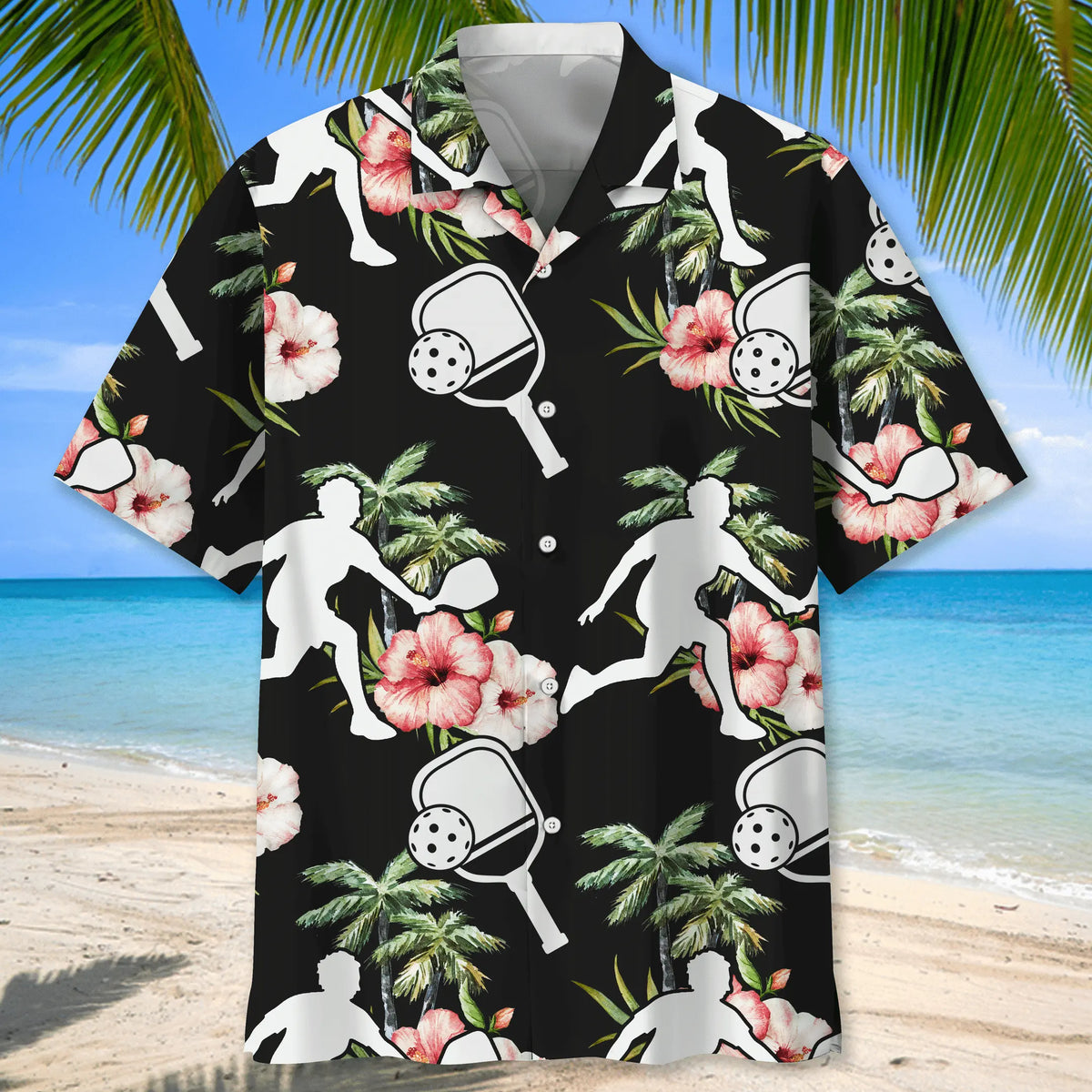 Floral Pickleball Nature Hawaiian Shirt For Summer Vacation, Beach Travel, And Casual Wear