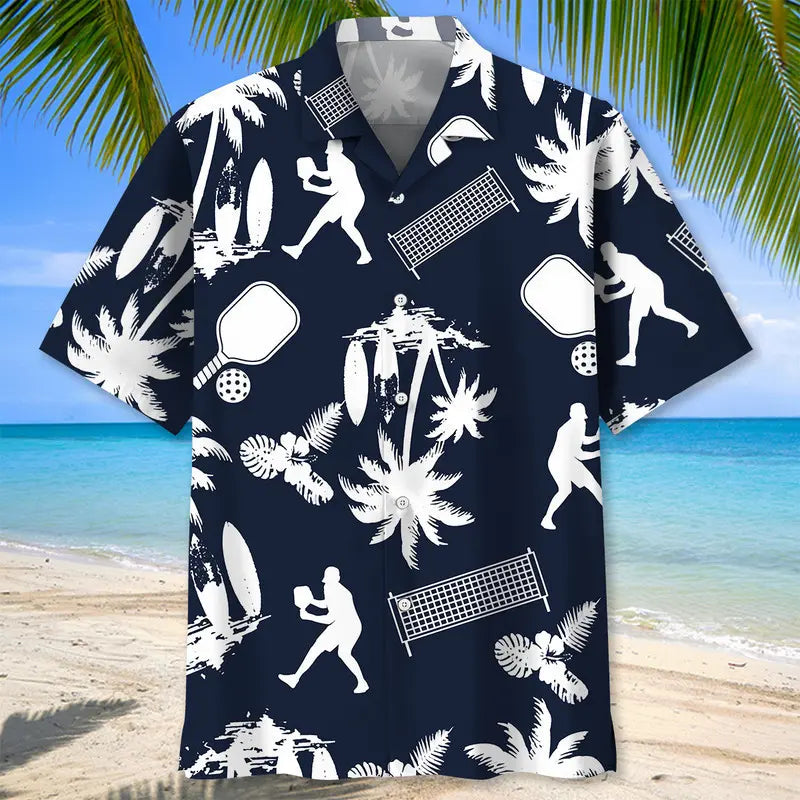 Pickleball Play White Hawaiian Shirt For Beach Days, Summer Outings, And Thoughtful Gift Giving