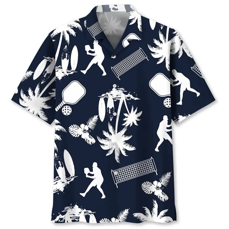 Pickleball Play White Hawaiian Shirt For Beach Days, Summer Outings, And Thoughtful Gift Giving
