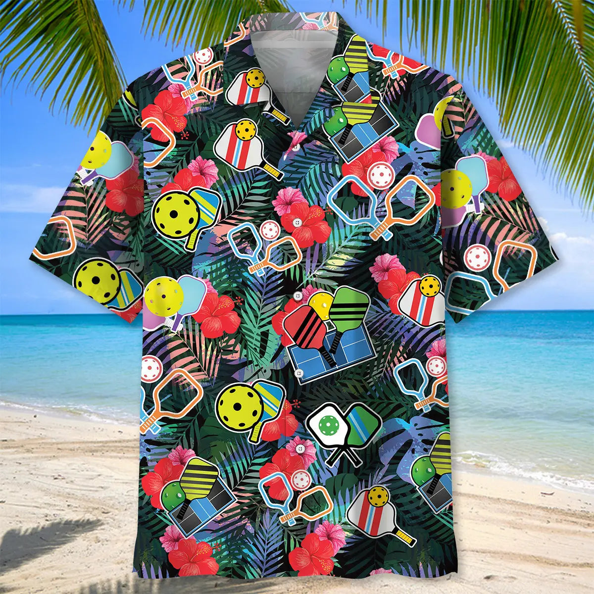 Tropical Pickleball Hawaiian Shirt For Beach Days, Coastal Adventures, And Thoughtful Gift Giving