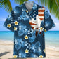 American Tropical Pickleball Blue Hawaiian Shirt For Tropical Holidays, Outdoor Gatherings, And Everyday Comfort
