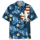 American Tropical Pickleball Blue Hawaiian Shirt For Tropical Holidays, Outdoor Gatherings, And Everyday Comfort