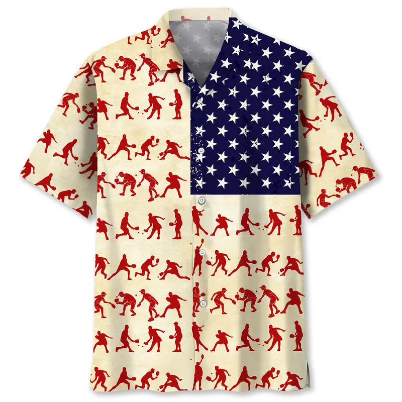 American Pickleball Hawaiian Shirt For Resort Trips, Coastal Parties, And Warm Weather Style