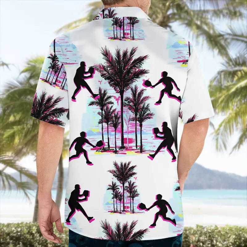 Pickleball White Hawaiian Shirt For Beach Days, Summer Outings, And Thoughtful Gift Giving
