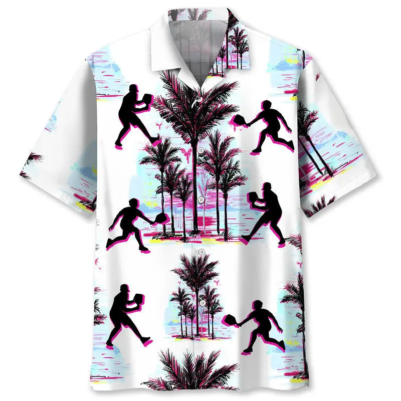Pickleball White Hawaiian Shirt For Beach Days, Summer Outings, And Thoughtful Gift Giving