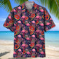 Pink Flamingo Watermelon Hawaiian Shirt For Resort Trips, Coastal Parties, And Warm Weather Style