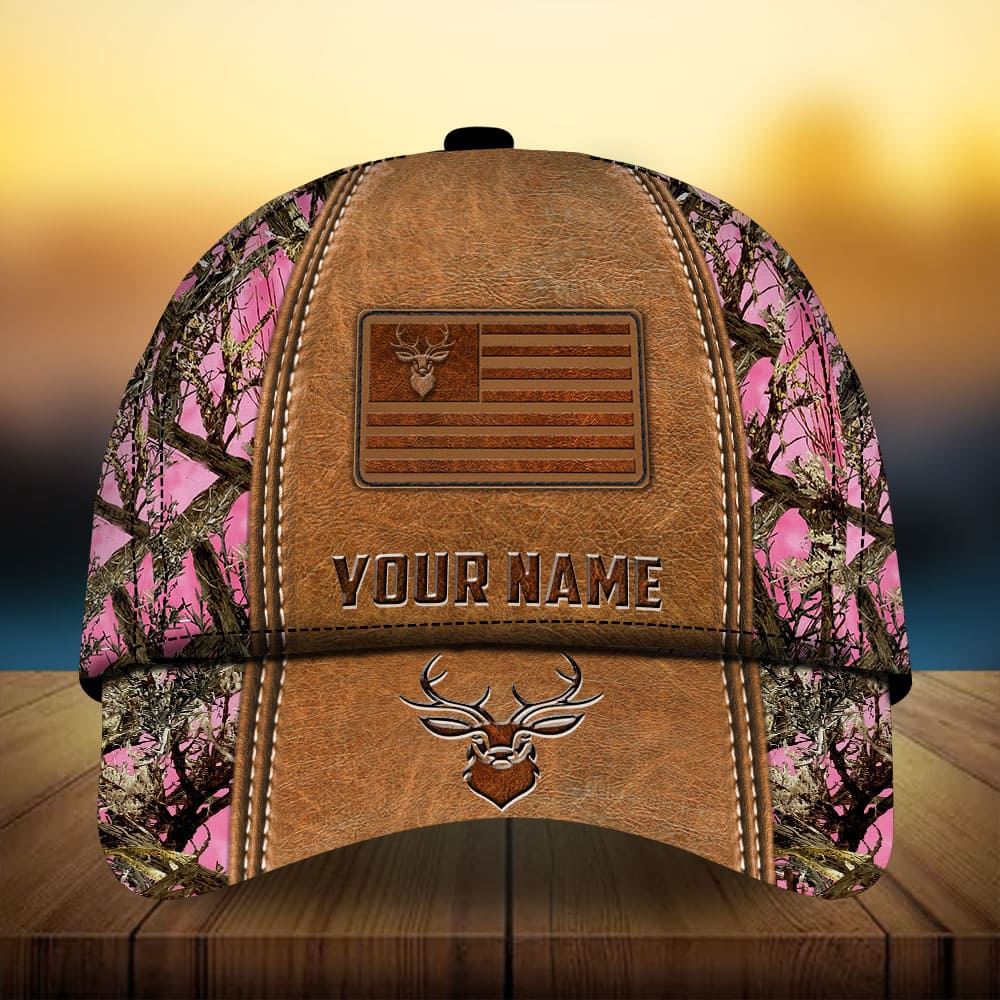 Deer Hunting Leather Personalized Classic Cap For Casual Events Beach Trips And Thoughtful Gifting