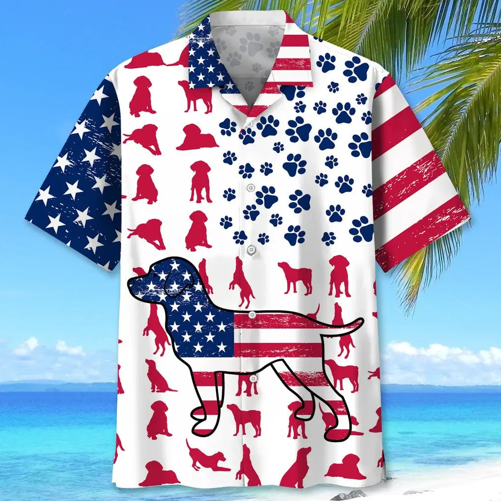 Pitbull Beach Hawaiian Shirt For Summer Vacation, Beach Travel, And Casual Wear