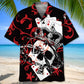 Poker Skull Hawaiian Shirt For Island Vacations, Resort Wear, And Relaxed Seasonal Style
