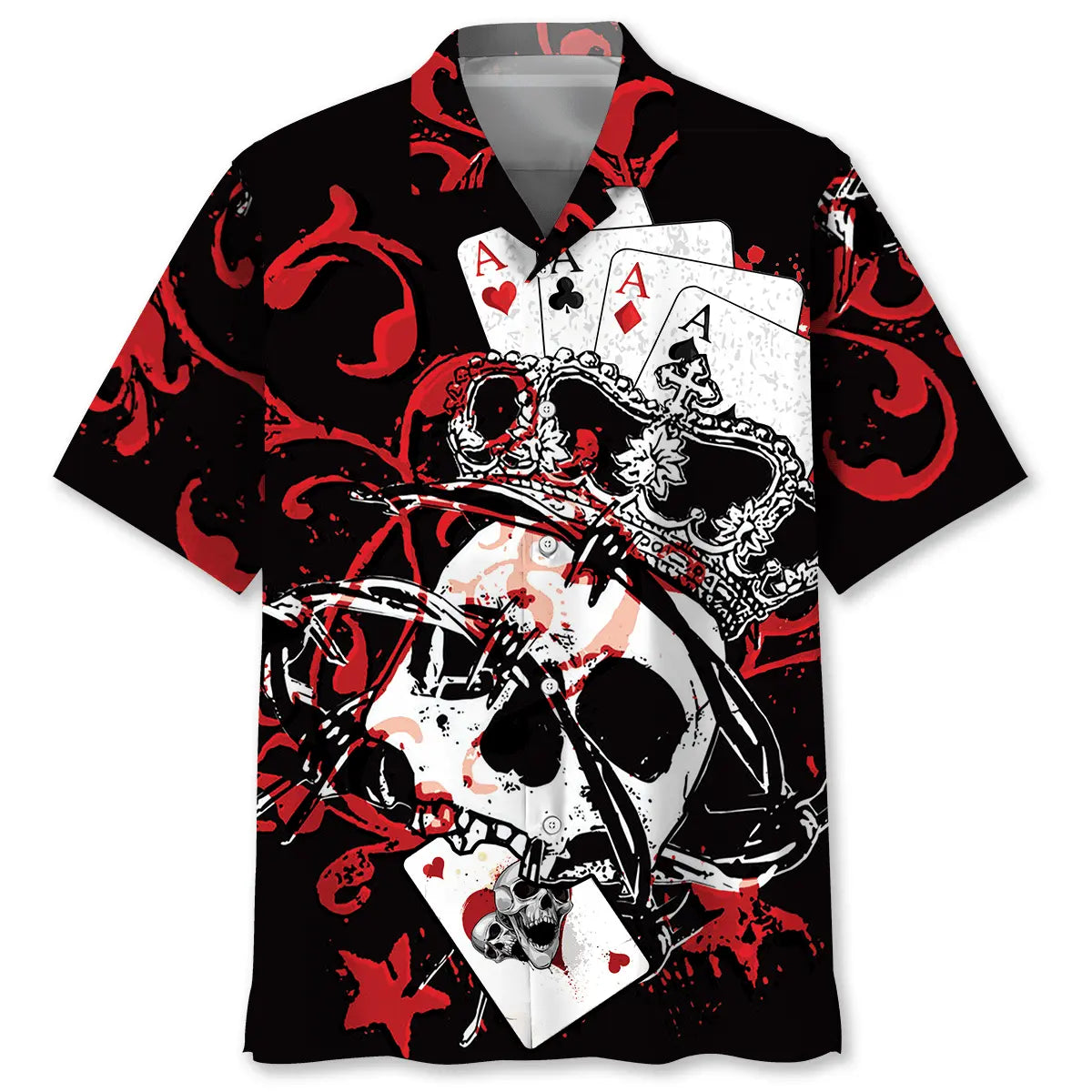 Poker Skull Hawaiian Shirt For Island Vacations, Resort Wear, And Relaxed Seasonal Style