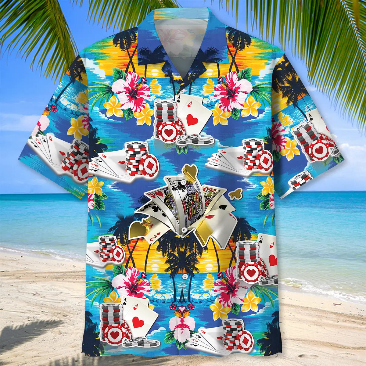 Tropical Poker Hawaiian Shirt For Beach Days, Coastal Adventures, And Thoughtful Gift Giving