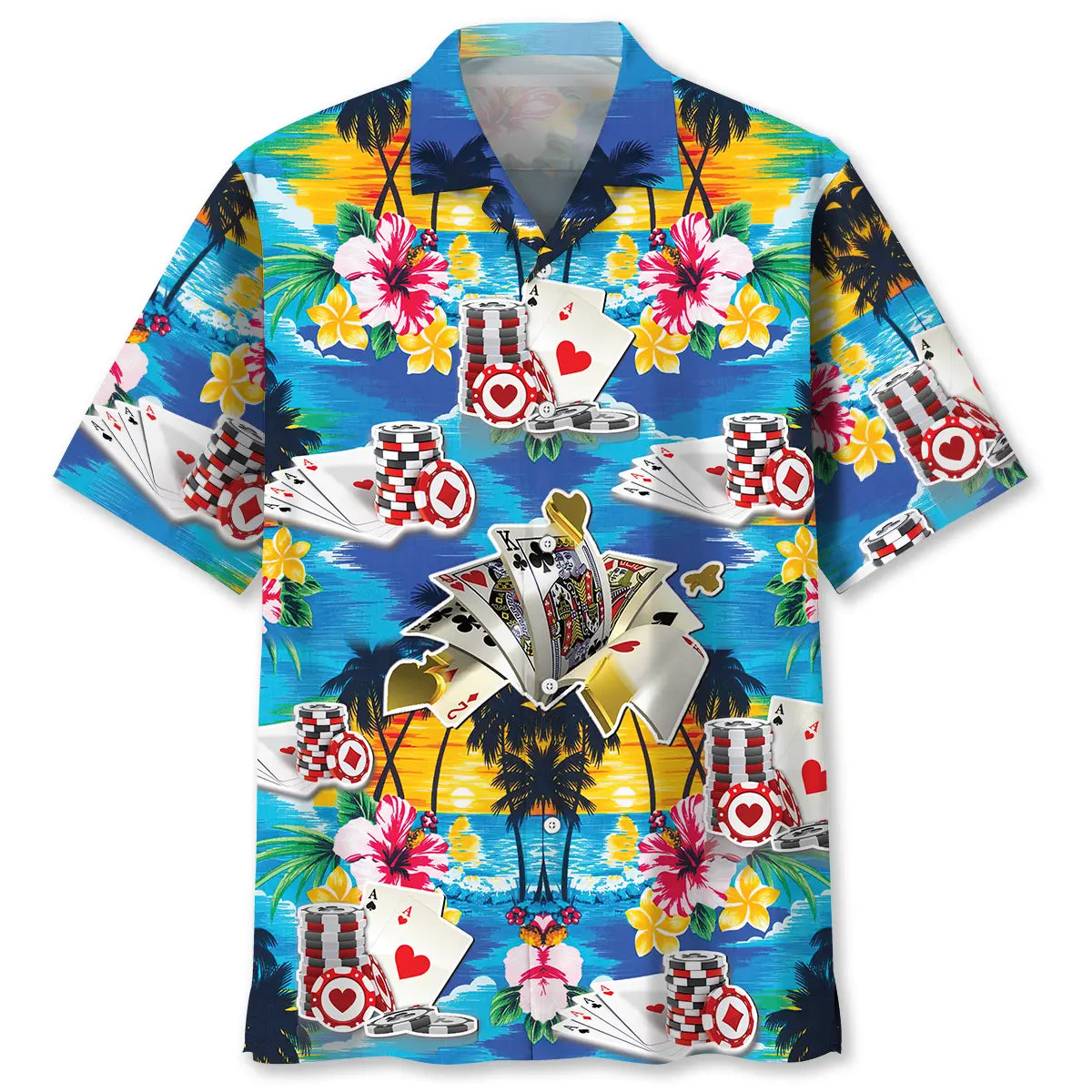 Tropical Poker Hawaiian Shirt For Beach Days, Coastal Adventures, And Thoughtful Gift Giving