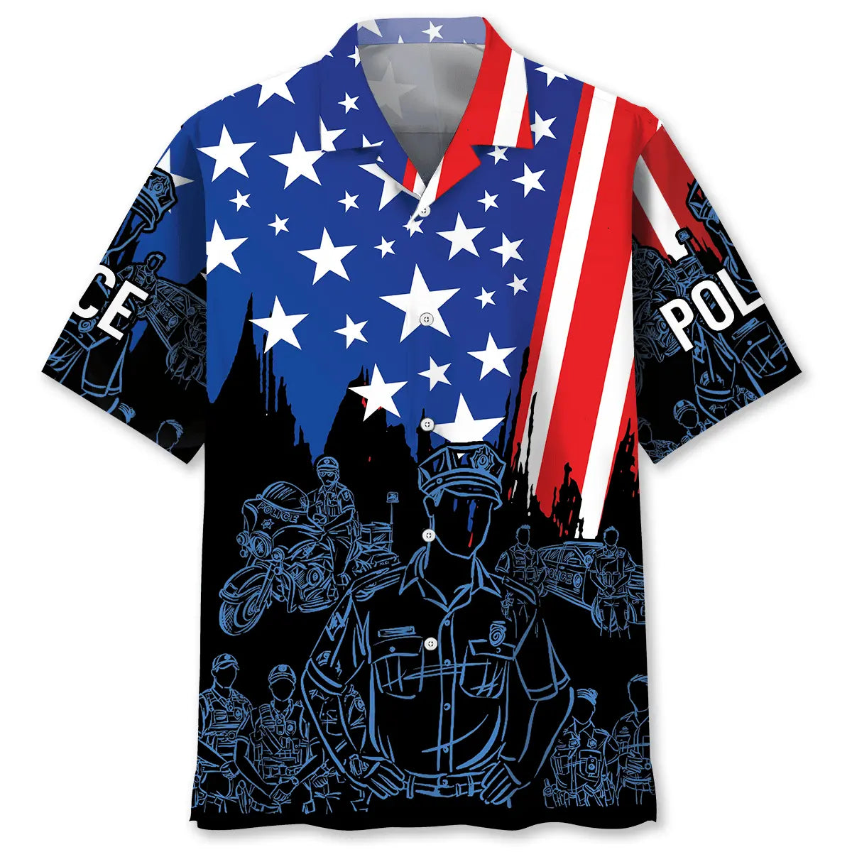 Police Of July Proud Hawaiian Shirt For Summer Vacation, Casual Weekend, And Easygoing Fashion