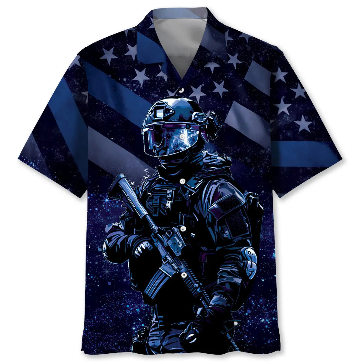 Police Courage Hawaiian Shirt For Resort Holiday, Family Vacation, And Summer Party Style