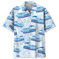 Pontoon Boat Blue Hawaiian Shirt For Island Adventure And Weekend Wear