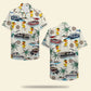 Island Summer Pontoon Duck Aloha Boat Pattern Hawaiian Shirt For Summer Vacation, Beach Travel, And Casual Wear