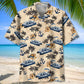 Pontoon Palm Tree Hawaiian Shirt For Tropical Holidays, Resort Trips, And Relaxed Coastal Style
