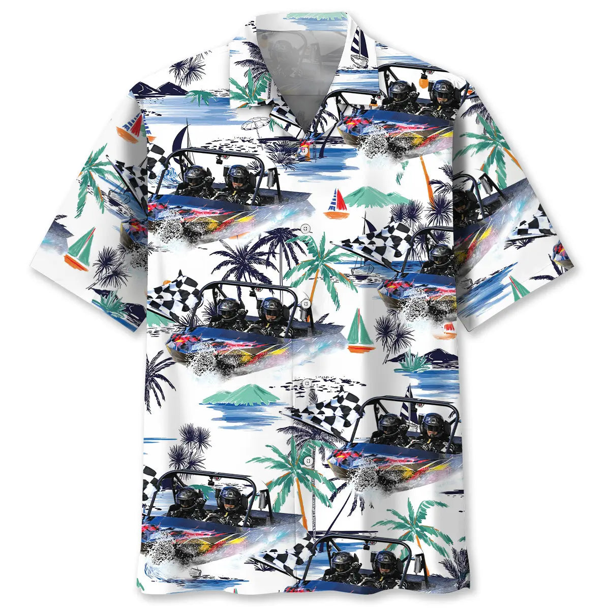 Power Boat Racing Hawaiian Shirt For Island Adventure And Everyday Comfort