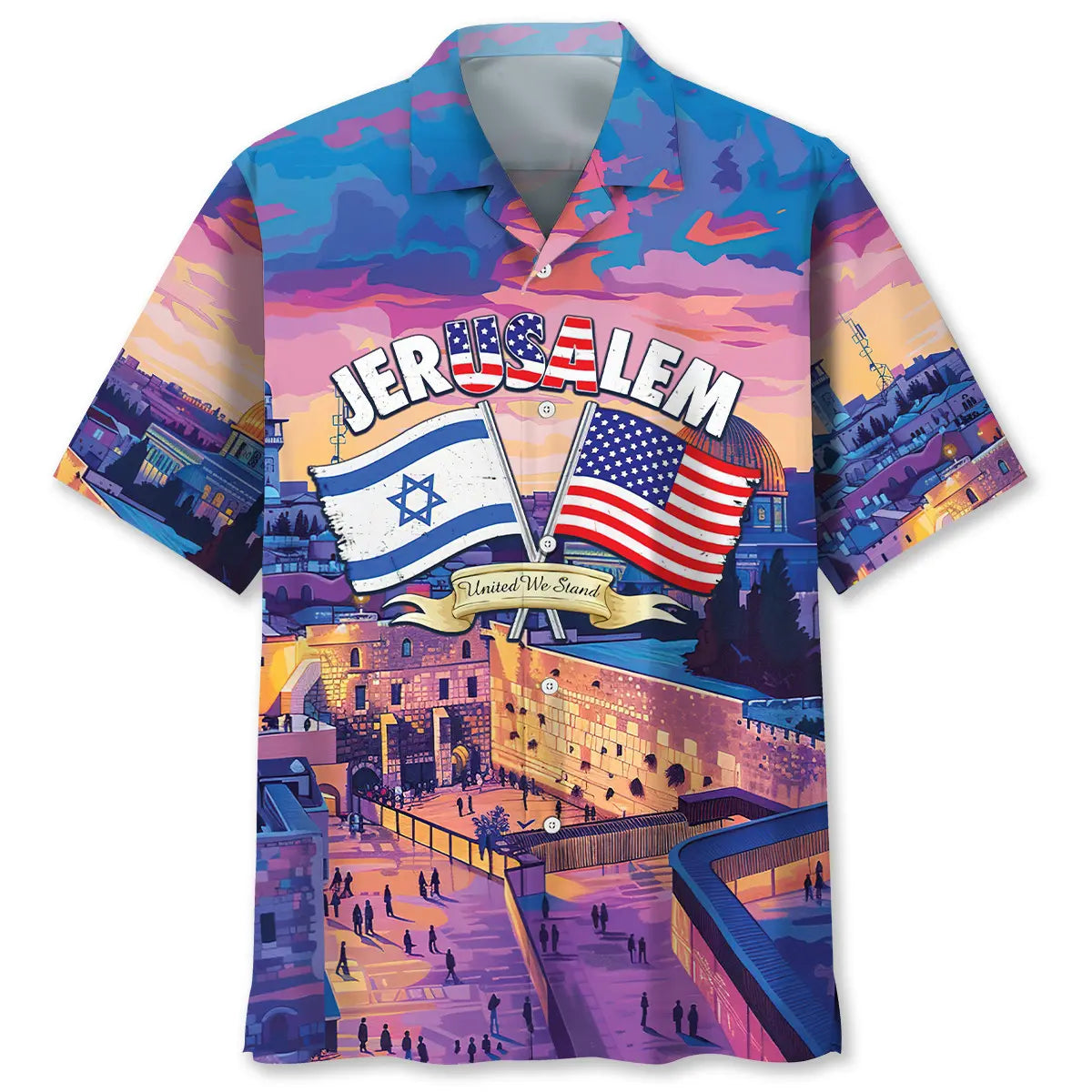 Pray For Jerusalem Hawaiian Shirt For Casual Weekend And Seasonal Wardrobe