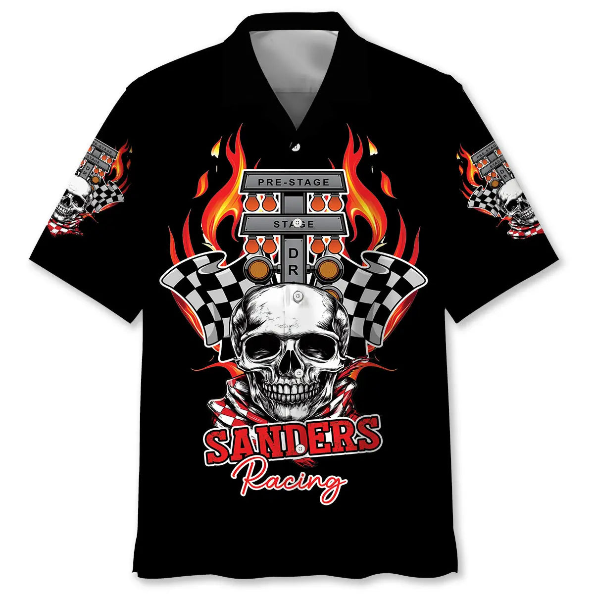 Pre Stage Drag Racing Custom Hawaiian Shirt For Motorsport Events, Beach Travel, And Thoughtful Gift Giving