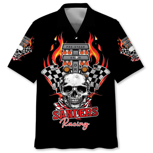 Pre Stage Drag Racing Custom Hawaiian Shirt For Motorsport Events, Beach Travel, And Thoughtful Gift Giving