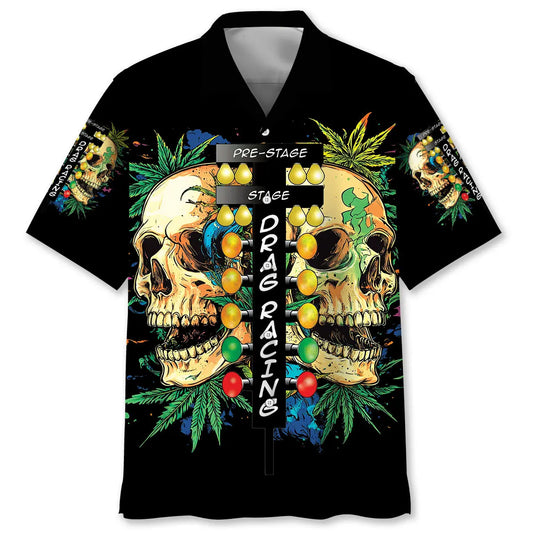 Pre Stage Drag Racing Start Light Hawaiian Shirt For Coastal Travel, Casual Events, And Comfortable Summer Wear