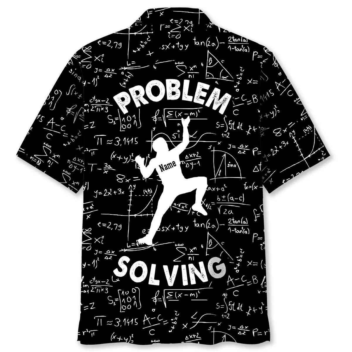 Problem Solving Funny Math Custom Name Hawaiian Shirt For Tropical Holiday, Warm Weather Outing, And Coastal Style