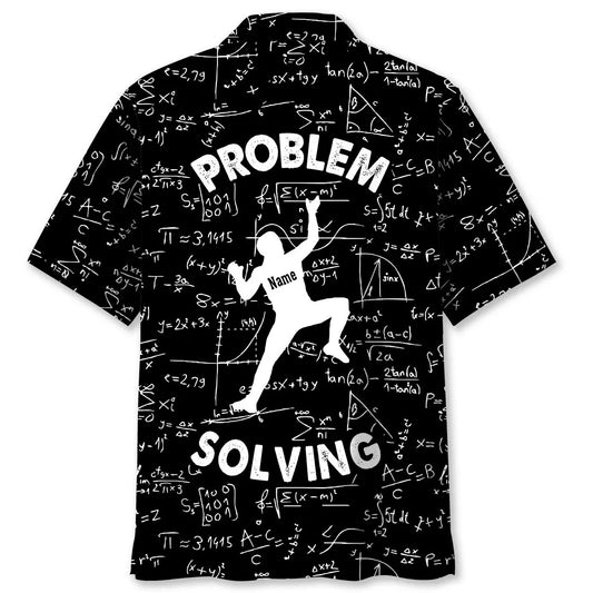 Problem Solving Funny Math Custom Name Hawaiian Shirt For Tropical Holiday, Warm Weather Outing, And Coastal Style