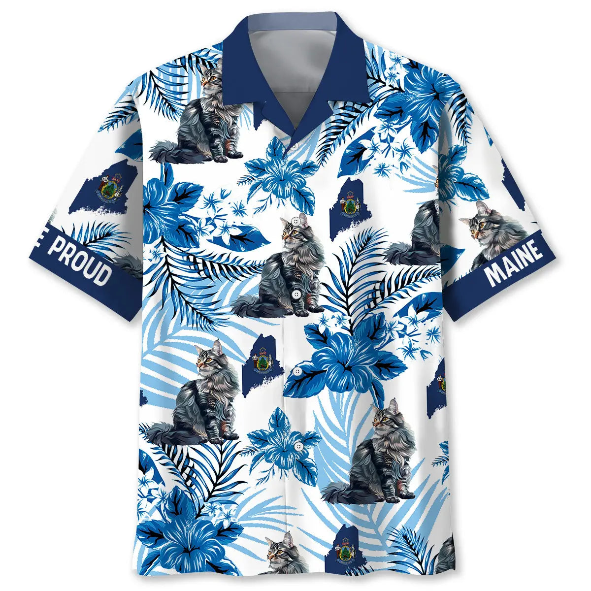 Proud Maine State Hawaiian Shirt For Resort Holiday And Comfortable Travel Wear